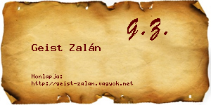 Geist Zalán névjegykártya